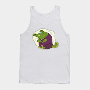 Just a Cute Oversize Croc White Tank Top